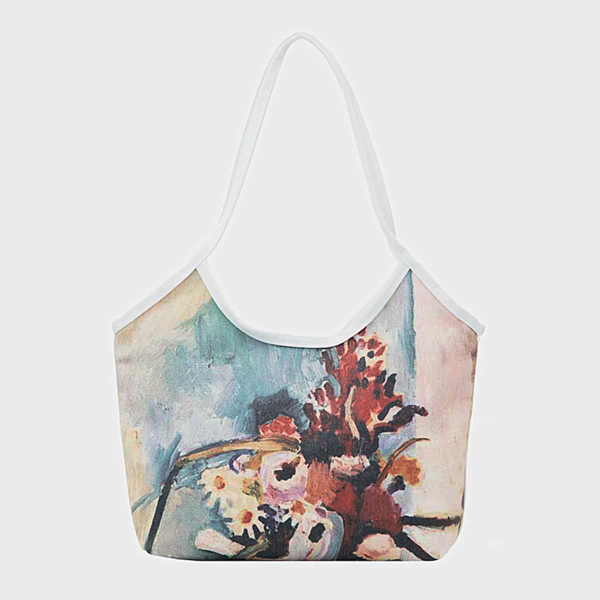 

Oil Painting Tote Bag, Multicolor