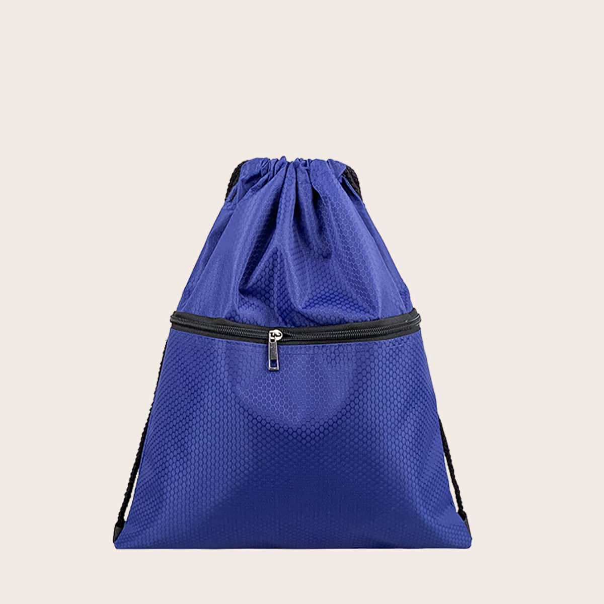 

Guys Zipper Front Drawstring Backpack, Blue