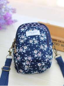 印花斜背包