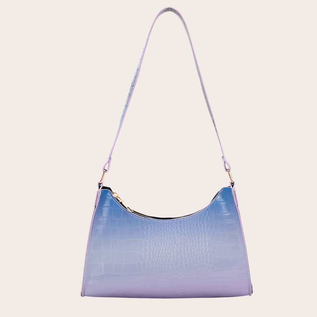

Ombre Croc Embossed Shoulder Bag, Blue