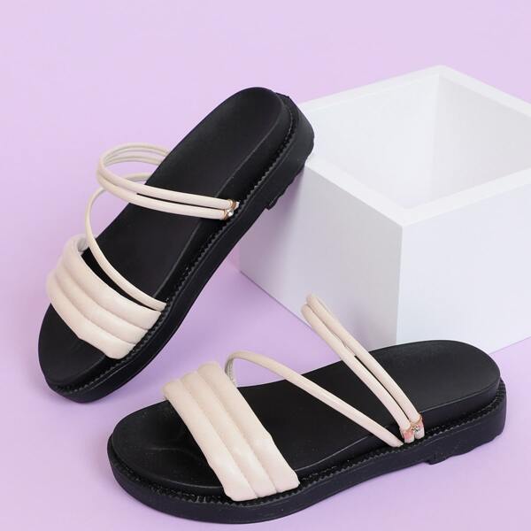 

Minimalist Open Toe Sandals, Beige