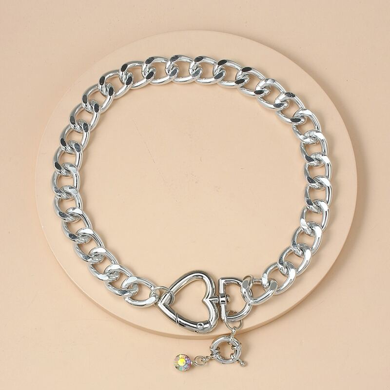 

1pc Chunky Chain Choker, Silver