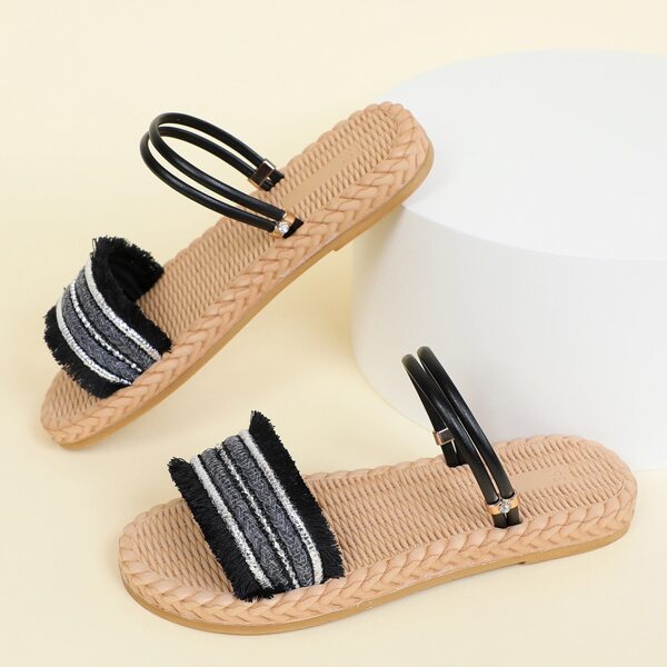 

Minimalist Open Toe Sandals, Black