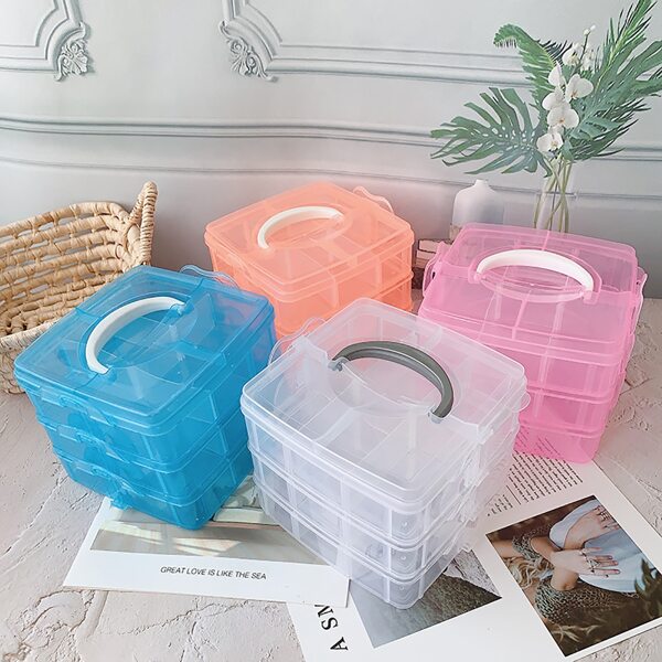 

1pc Random Color Clear Jewelry Box, Multicolor