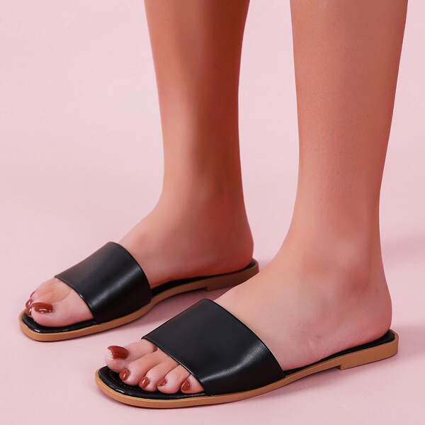 

Minimalist Slide Sandals, Black