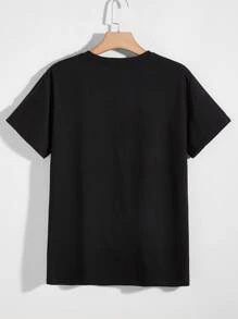 Manfinity Men Skeleton And Letter Graphic Tee - Black - View 2