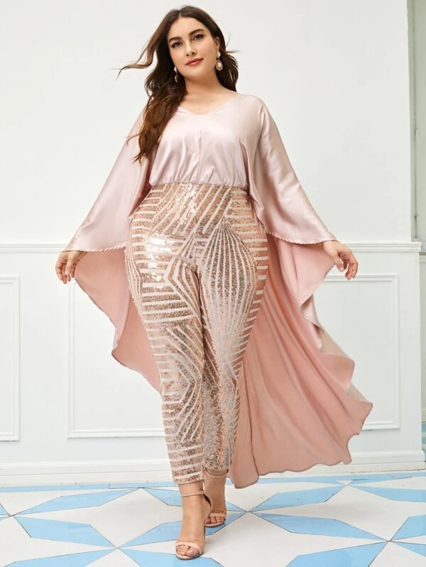 plus size sequin cape