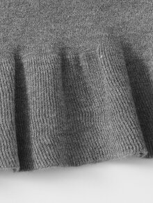 Girls Solid Ruffle Hem Cami Knit Top - Grey - View 4