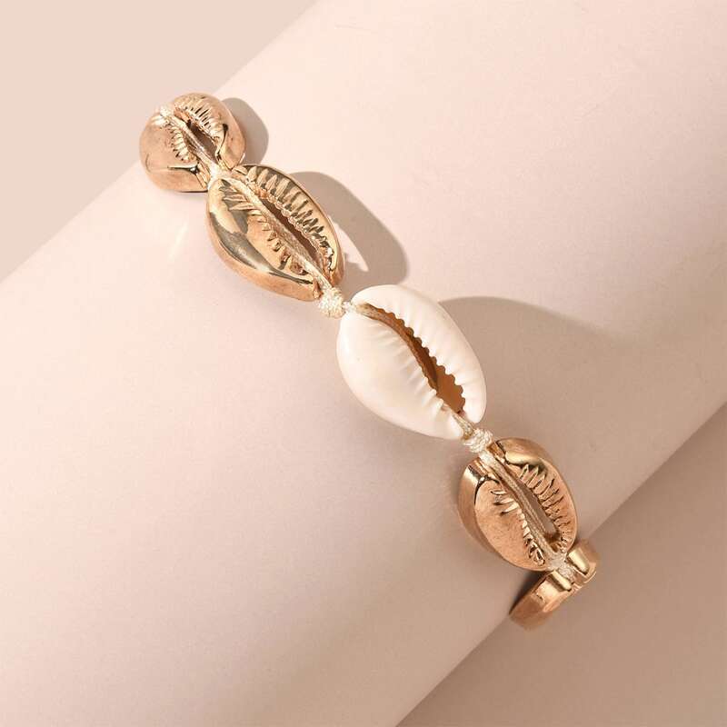 

1pc Shell Charm Bracelet, Gold
