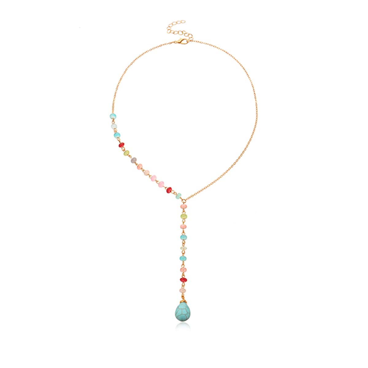 

1pc Beaded Y Necklace, Multicolor
