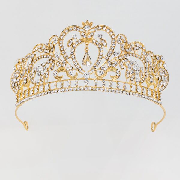 

Rhinestone Crown Design Headband, Gold