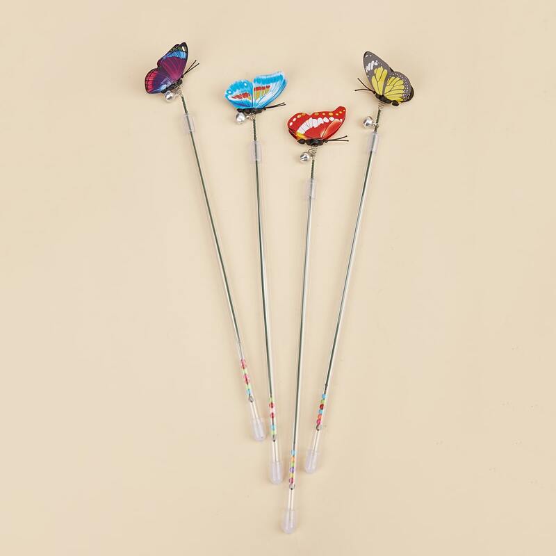 

1pc Random Color Butterfly Cat Teaser Stick, Multicolor