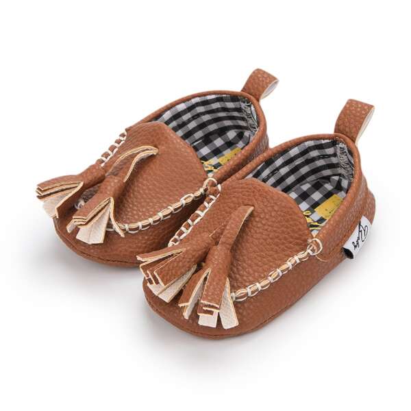 

Baby Boy Tassel Decor Flats, Brown