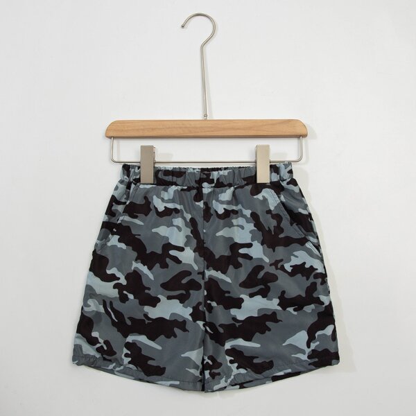 

Boys Camo Pattern Swim Shorts, Multicolor