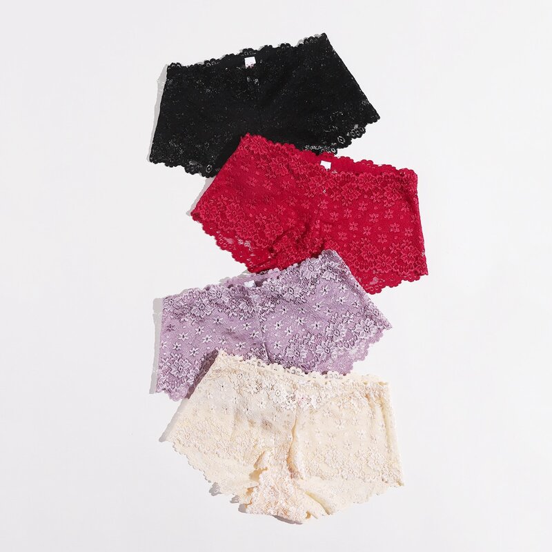 

4pack Floral Lace Panty Set, Multicolor