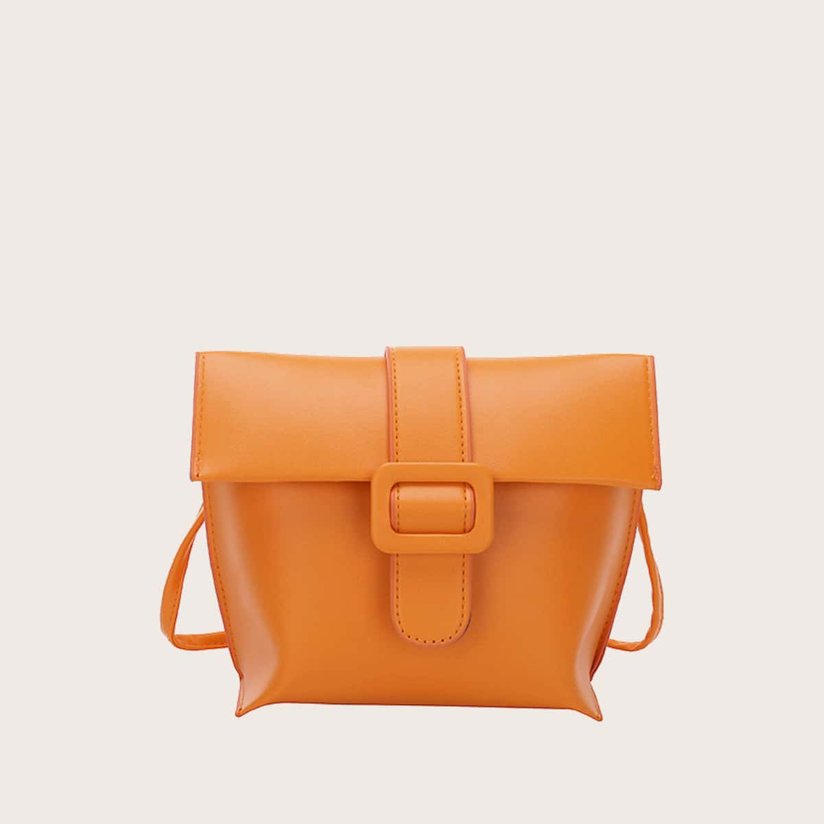 

Solid Buckle Crossbody Bag, Orange