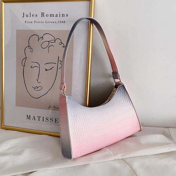 

Croc Embossed Ombre Shoulder Bag, Multicolor