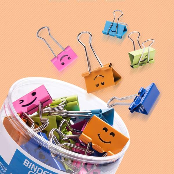 

40pcs Random Color Binder Clip, Multicolor