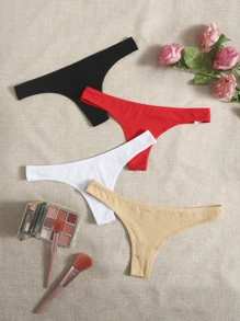 4 piezas set bragas unicolor - Multicolor - Ver 1