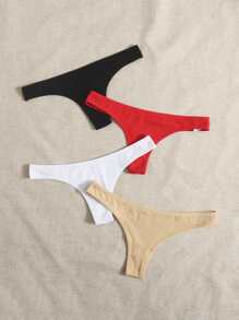 4 piezas set bragas unicolor - Multicolor - Ver 4