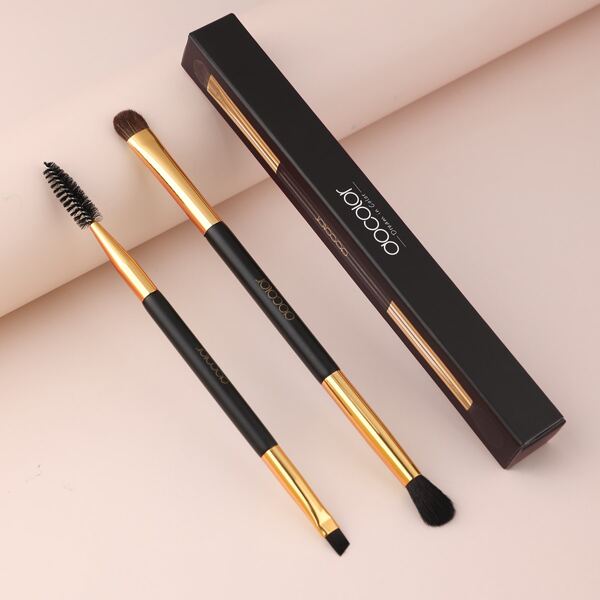 

2pcs Double-headed Eyeshadow Brush, Black