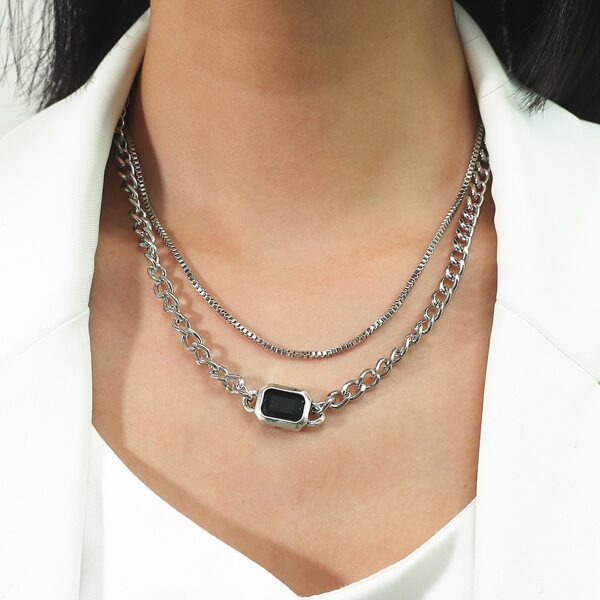 

Многослойное ожерелье-цепочка, Серебряные