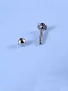 男士不銹鋼,極簡唇釘適用於龐克穿孔,A時尚身體鏈禮品適用於任何場合 - 銀色 - 查看 3