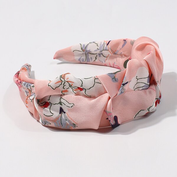 

Flower Print Hair Hoop, Pink