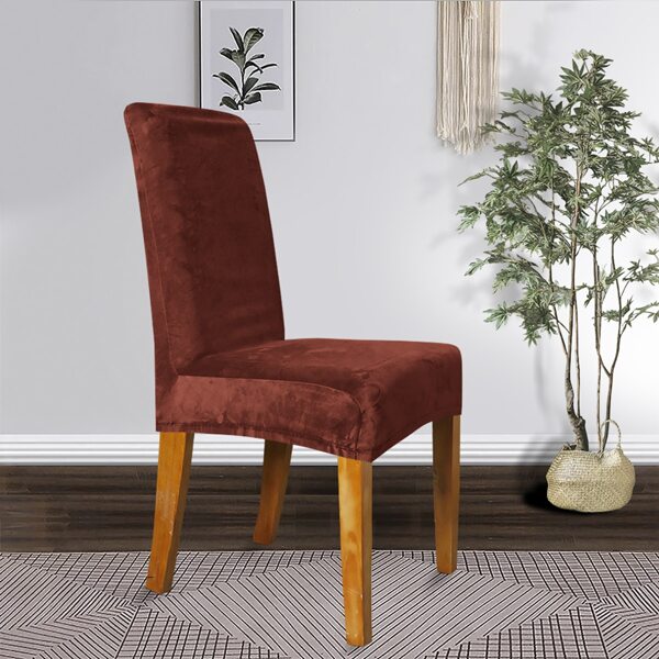 

Solid Color Stretchy Chair Cover, Rust brown