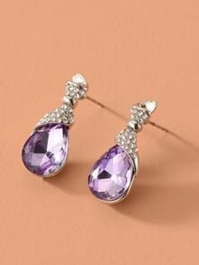 3 piezas set de joyería con diseño de diamante de imitación - Plateado - Ver 3