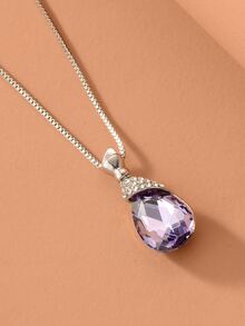 3 piezas set de joyería con diseño de diamante de imitación - Plateado - Ver 4