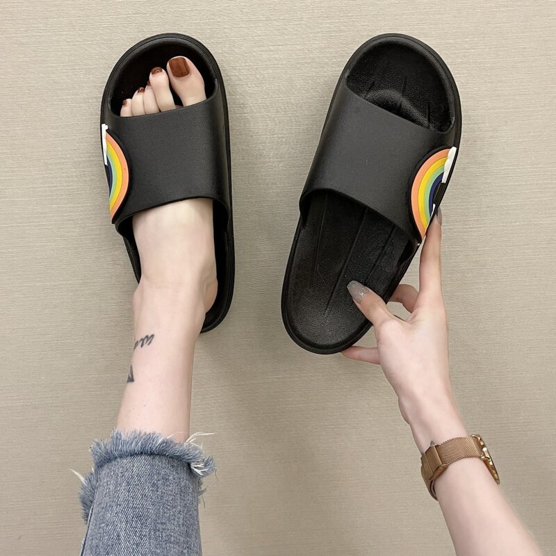 

Rainbow Wide Fit Slides, Black