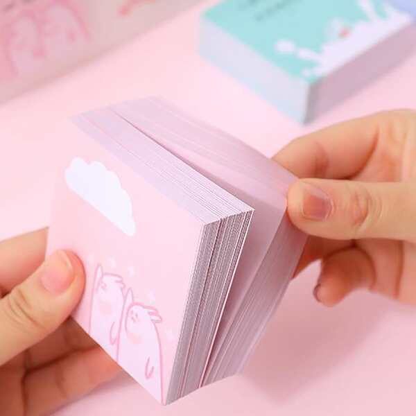 

1box Cartoon Graphic Random Memo Paper, Multicolor