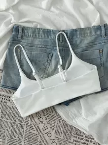 Swim Vcay Top bikini con tira - Blanco - Ver 2