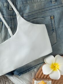 Swim Vcay Top bikini con tira - Blanco - Ver 4