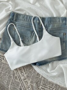 Swim Vcay Top bikini con tira - Blanco - Ver 5