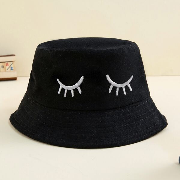 

Toddler Kids Embroidery Bucket Hat, Black