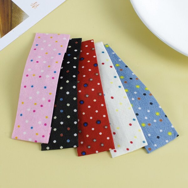 

5pcs Toddler Girls Polka Dot Print Hair Clip, Multicolor