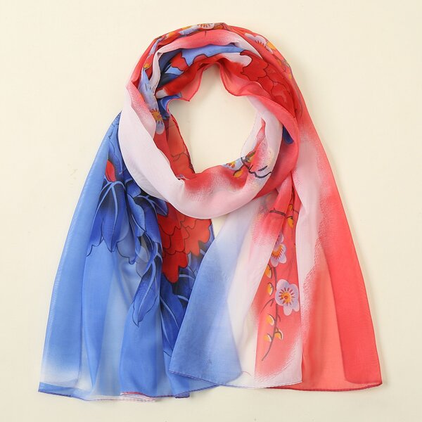 

Ditsy Floral Chiffon Scarf, Baby blue