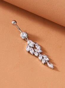 Cubic Zirconia Decor Belly Ring