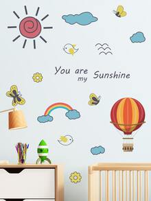 Cartoon Graphic Kids Wall Sticker - Multicolor - View 3