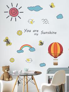 Cartoon Graphic Kids Wall Sticker - Multicolor - View 4
