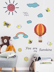 Cartoon Graphic Kids Wall Sticker - Multicolor - View 5