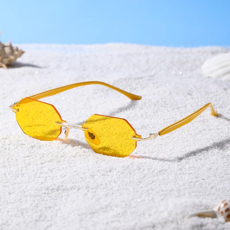 

Rimless Geo Frame Sunglasses