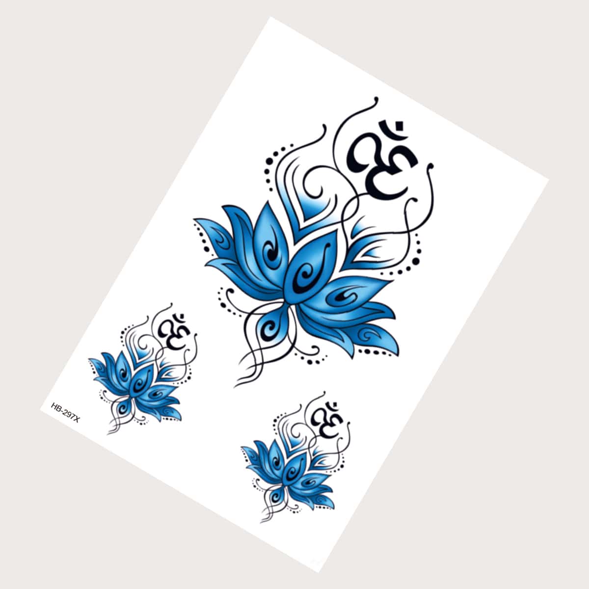 

1sheet Butterfly & Flower Tattoo, Blue