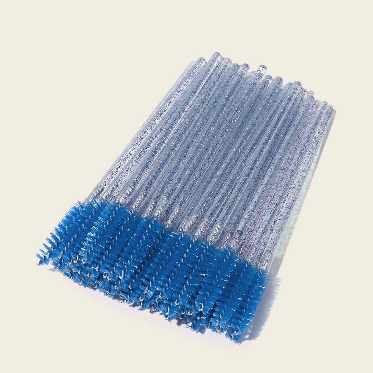 

50pcs Disposable Glitter Handle Eyelash Brush, Blue