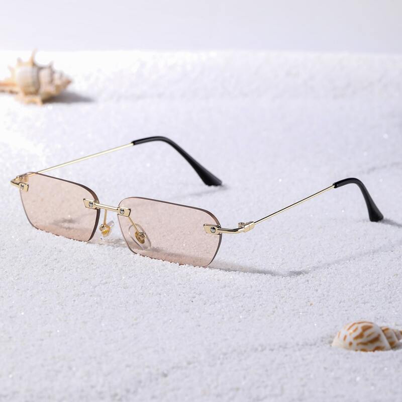 

Rimless Rectangle Frame Sunglasses