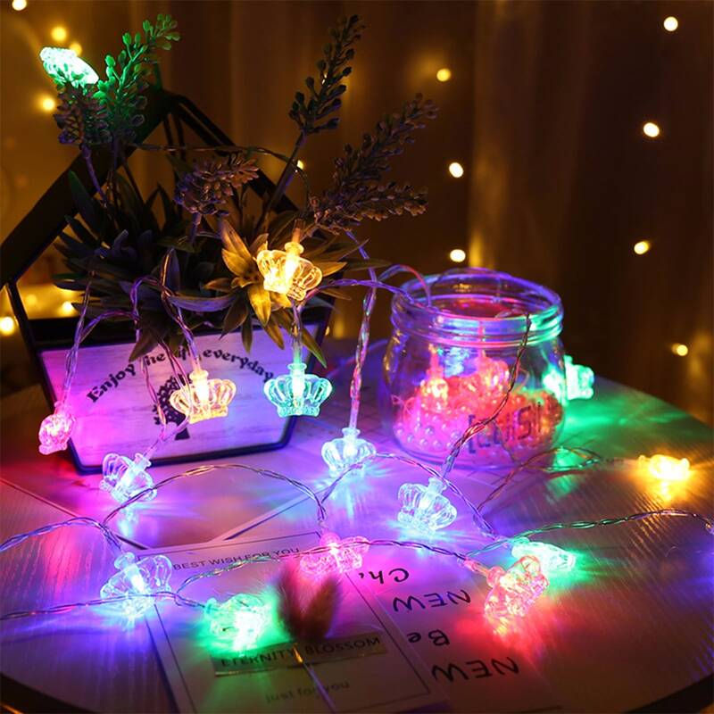 

20pcs Crown Shaped Bulb String Light 3M, Multicolor