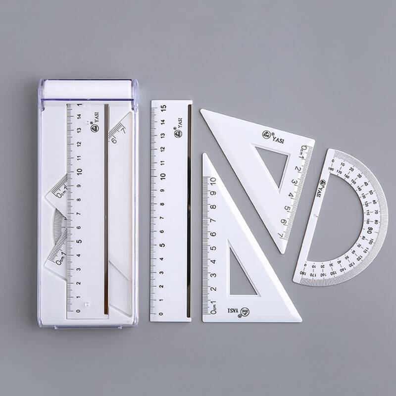 

4pcs 1 Box Ruler Set, White