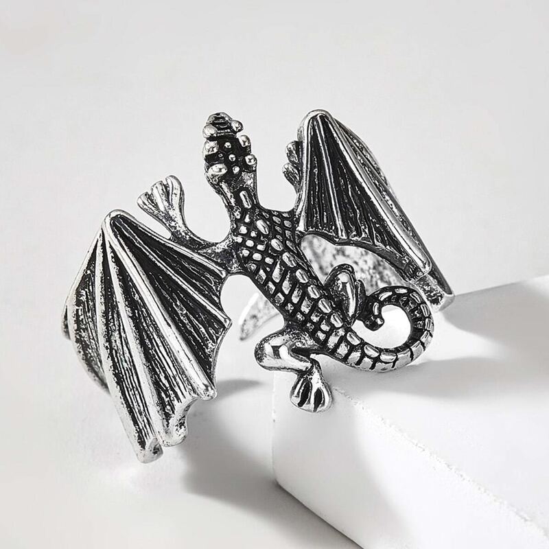 

Guys Animal Cuff Ring, Antique silver